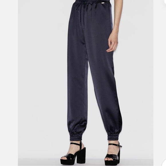 A/X Armani Exchange Black Satin Joggers size 0 (XS-S) - Picture 4 of 12